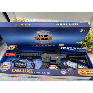 🌈ของเล่น ของเล่นเด็ก ปืนเด็กเล่น ปืนกระบอกยาว ปืนยาว Police Force Gun play set ปืนพร้อมบัตรเจ้าหน้าที่ตำรวจ