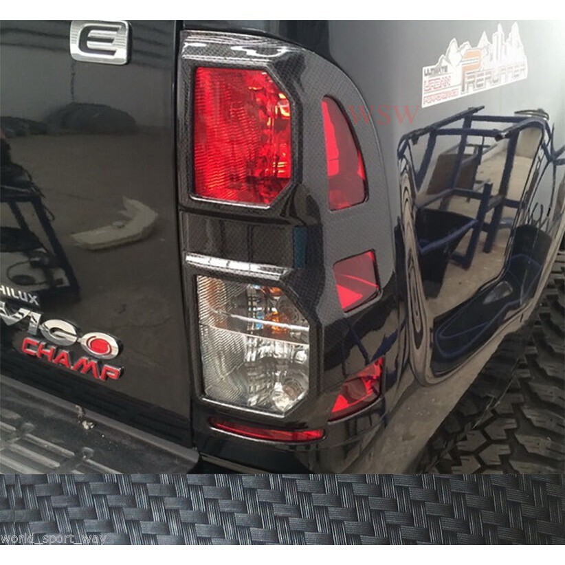 (1คู่) ครอบไฟท้าย โตโยต้า วีโก้ แชมป์ 2012 - 2015 พิมพ์ลายคาร์บอนเคฟล่า TOYOTA HILUX SR5 VIGO CHAMP 