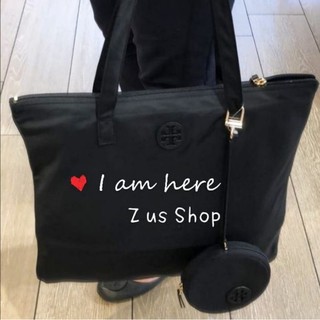 TORY BURCH PACKABLE NYLON TOTE/Black.