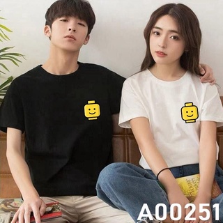 เสือยืดผู้ชาย - 🌈หุ้นท้องถิ่นA00251เลโก้หัวเกมTSHIRTกราฟิกOVERSIZEผ้าฝ้ายสนุกทีน่ารักทีสีเหลืองสีแ