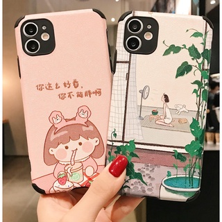 Shatter-resistant Soft Silk-grained Phone case For Huawei Mate30/40 Nova5/6/7/8 P20/3040 Honor10/20/30 Lovely Cartoon Girl Picture Phone Back Cover