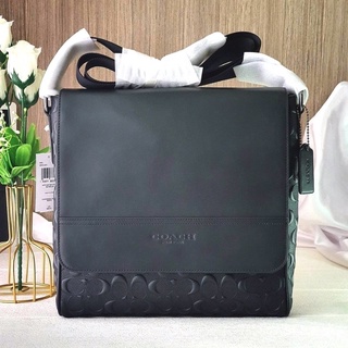 😁NEW Coach crossbody HOUSTON MAP BAG IN SIGNATURE LEATHER