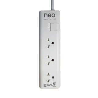 ปลั๊กไฟ (มอก.) 3 ช่อง สีขาว นีโอ 11333 outlets (TIS) white neo 1133