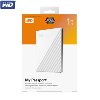 WD External Harddisk 1TB ฮาร์ดดิสก์แบบพกพา My Passport, USB 3.0 HDD 2.5" (WDBYVG0010BWT-WESN) สีขาว ประกัน Synnex 3ปี