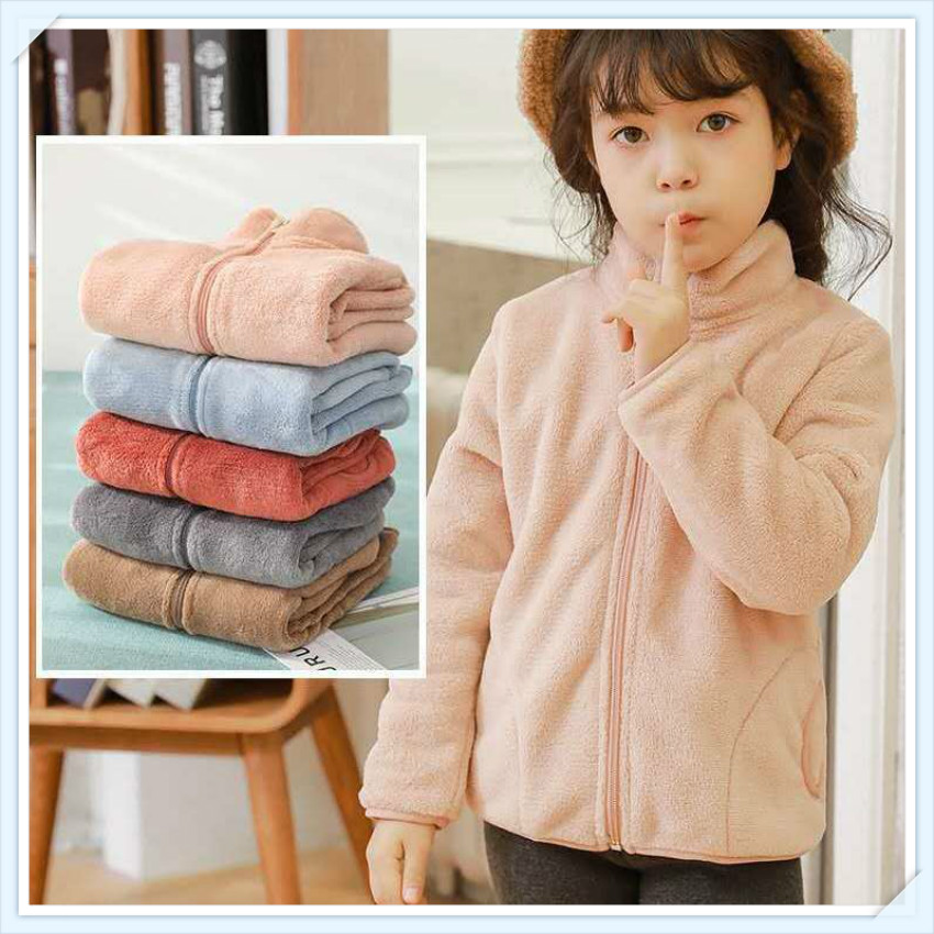 เสื้อแจ็คเก็ตเด็กผู้หญิงหนานุ่มกว่าเด็กผู้ชาย | แจ็คเก็ต Fleece กันหนาวสุดอบอุ่น