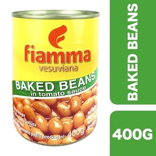 Fiamma Vesuviana Baked Beans in Tomato Sauce 400g ++ ไฟมมาวีสุเวียนา ถั่วอบในซอสมะเขือเทศ 400 กรัม