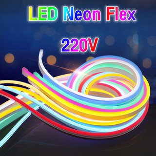 LED Neon Flex Light 220V ไฟเส้น กันน้ำกันแดด ใช้ง่าย ต่อปลั๊กให้พร้อมใช้งาน ไฟเส้น led ไฟนอกบ้าน ไฟในบ้าน ไฟตกแต่ง