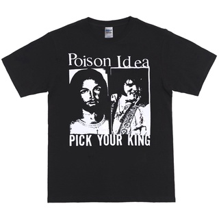 ผ้าฝ้าย 100%เสื้อยืด ผ้าฝ้าย พิมพ์ลาย Poison Idea Pick The King Combed สําหรับผู้ชายS-3XL