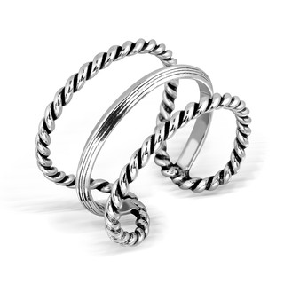 MachuSilver แหวนเงินแท้ 925 Sterling Silver สไตล์มินิมอล ลายเชือกถัก พร้อมถุงกำมะหยี่