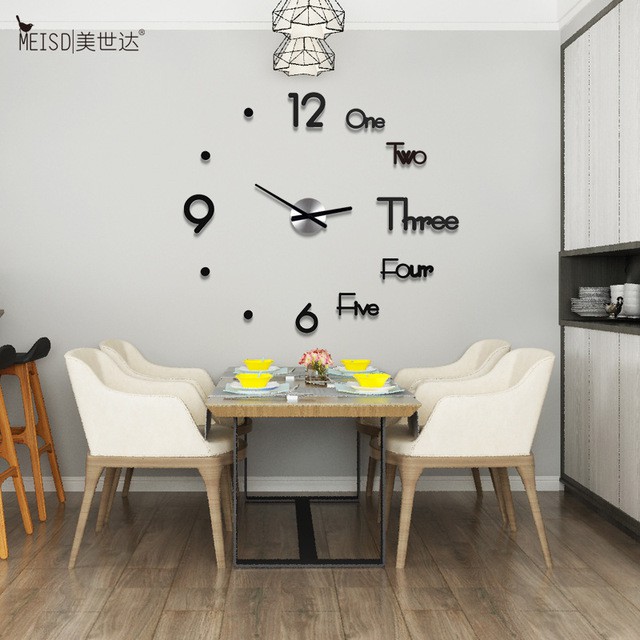 นาฬิกาติดผนัง 3D ตกแต่งบ้าน Acrylic Large Wall Clock Modern Design 3D