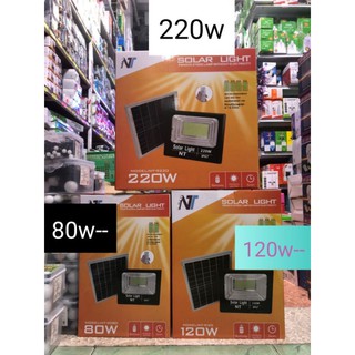 โคมไฟสปอตไลน์พร้อมเเผงโซลาเซล์ กันน้ำ+รีโมท80/120/220วัต