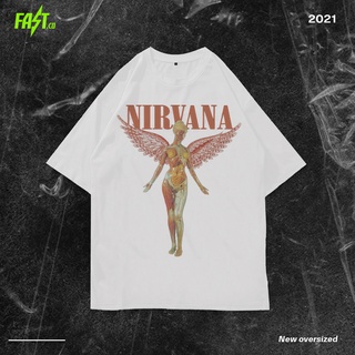 เสื้อยืด ลายวง Nirvana in utero สไตล์วินเทจ ขนาดใหญ่