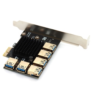 R* อะแดปเตอร์การ์ดขุดบิตคอยน์ PCI-E 6 พอร์ต PCI-E 1x เป็น 16X USB 3 0 16 ช่อง สําหรับ GPU Mi