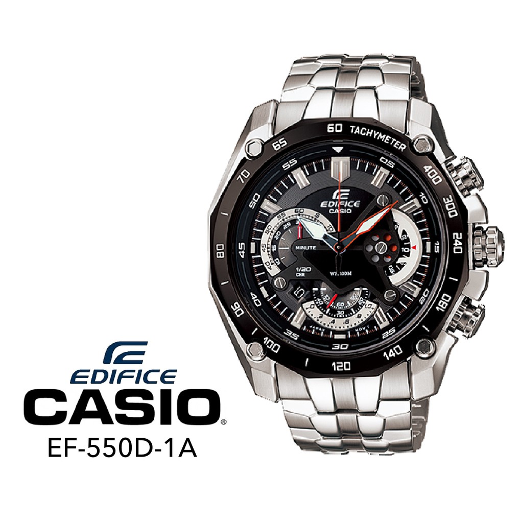 นาฬิกาข้อมือผู้ชาย Edifice รุ่น EF-550D-1A มาใหม่ มีประกัน1ปี พร้อมส่ง