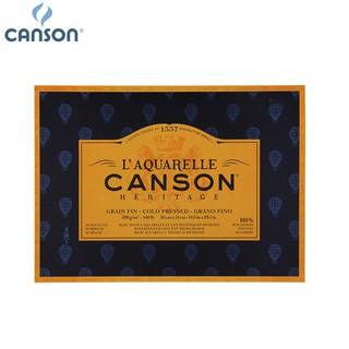 Canson บล็อค เฮอริเทจ เกรดมืออาชีพ ผิวกึ่งหยาบ ขนาด 36×51 ซม. หนา 300 แกรม บรรจุ 20 แผ่น 100720005