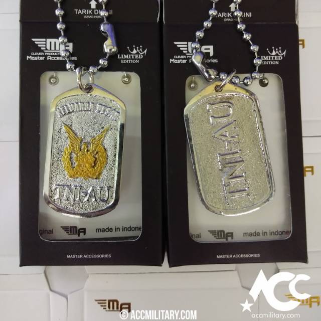 TNI AU สร้อยคอแท็กสุนัข TNI AU โลโก้สร้อยคอสร้อยคอผู้ชายสร้อยคอผู้หญิงสร้อยคอที่กําหนดเองสัญลักษณ์สร