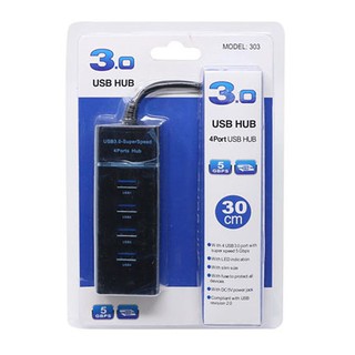 USB HUB 4 port 3.0 สายยาว 30 cm สีดำ