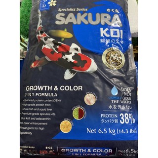 อาหารปลาคาร์ฟ เร่งสีเร่งโต 6.5kg เม็ดm SACRA KOI