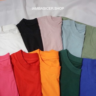 iambasicer | เสื้อครอป Oversized 10สี💘 สีพื้น ผ้าคอตตอน