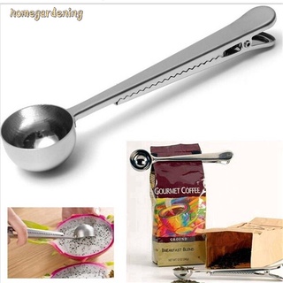 Stainless Steel Coffee Scoop With Clip Multifunction Coffee Tea Measuring Spoon