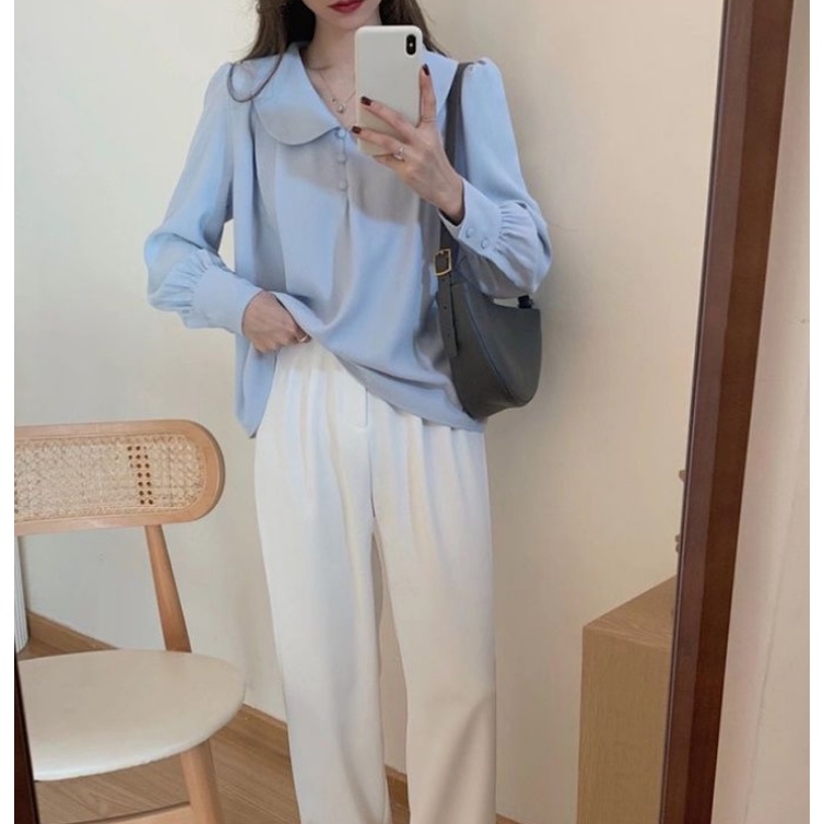 (พร้อมส่งจากไทย) เสื้อเชิ้ตแขนยาวสีพื้นคอปกน่ารักๆ [BB7] ราคา ถูกที่สุด ดีลบีเคเค แกลเลอรีภาพที่ 7