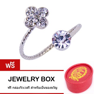 Tips Gallery แหวน ดอกไม้ ประดับ ออสเตรียคริสตัล รุ่น Madival Floral classic ring Design TRS046