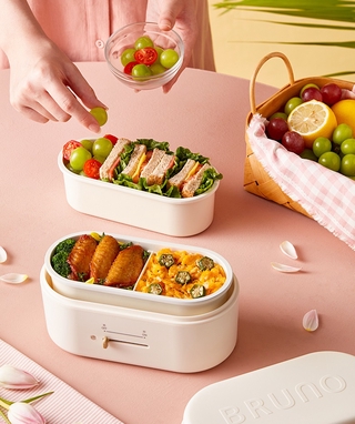 กล่องอุ่นอาหาร Japanese bruno fresh food box anhydrous heating lunch box heat