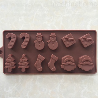 Christmas Chocolate Mold Snowman Socks Trees Silicone Cake Mould Candy Cookies machinehome