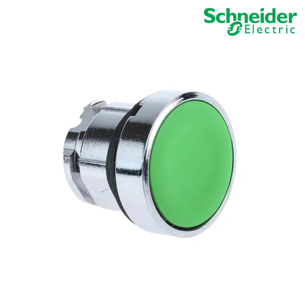 Schneider  ZB4BA3 - ZB4-BA ปุ่มกดหัวเรียบ - กดเด้งกลับ , XB4 Head & Body Ø 22 มม. สีเขียว | PlugOn