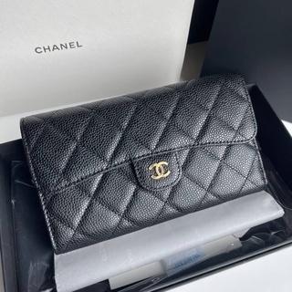 CHANEL LONG WALLET CAVEAR        เป็นกระเป๋าสตางค์รุ่นคลาสสิคและฮิตมากๆ