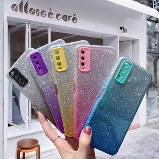 [ส่งทุกวัน] เคสกากเพชร 3 ชั้น กันเลนส์กล้อง ไล่สี 2 ทูโทนกากเพชร เคส RealmeC12 RealmeC15 RealmeC25