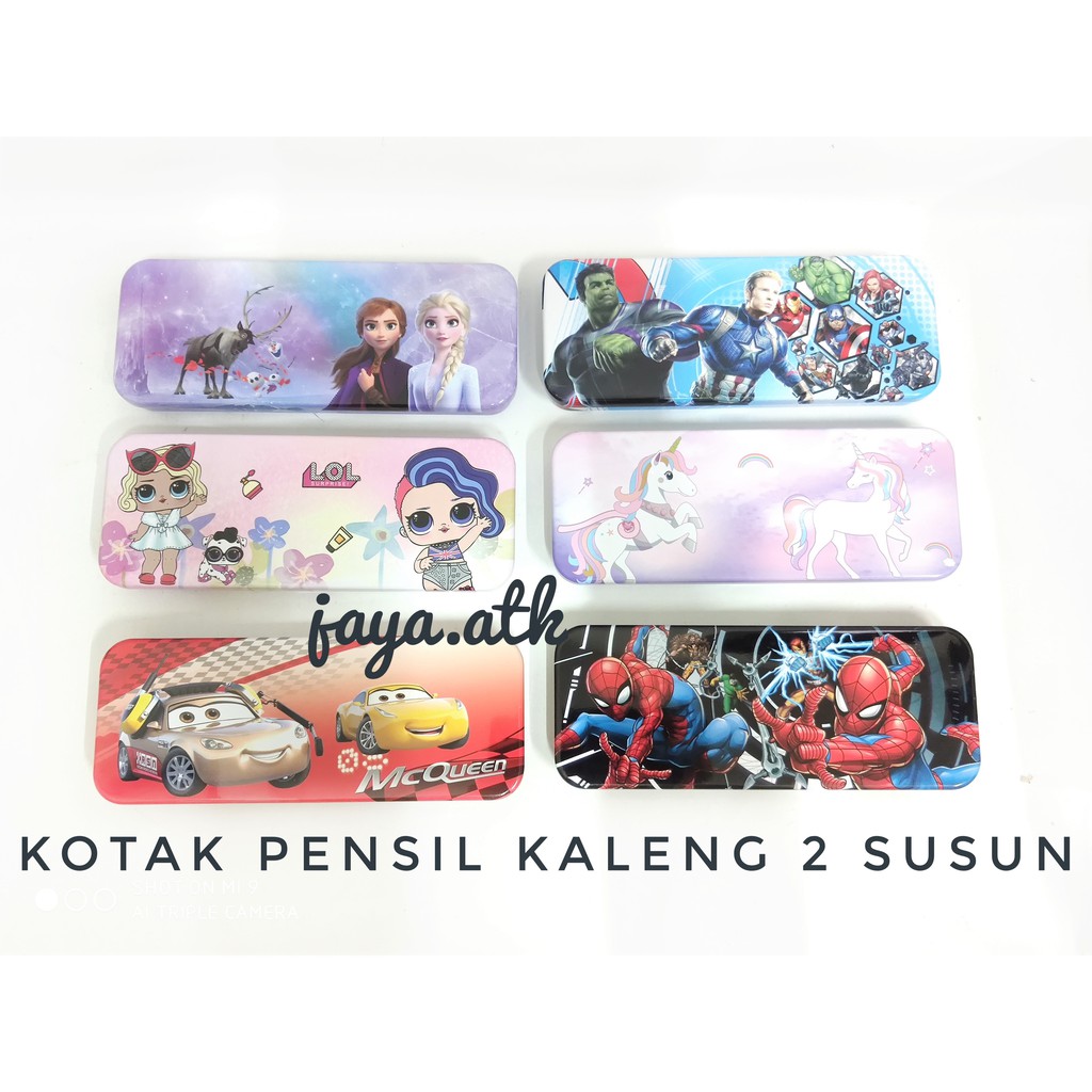 TIN PENCIL CASE 2-LAYER TIN PENCIL BOX CUTE CHILDRENS CHARACTER PENCIL BOX SOUVENIR GIFT