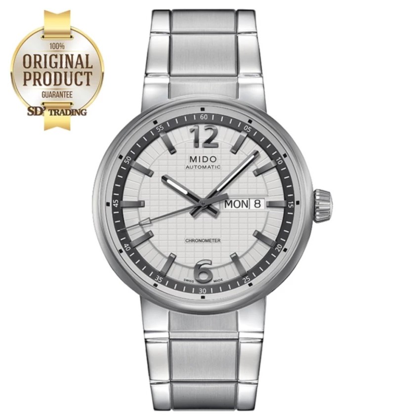 MIDO Great Wall Automatic Chronometer Men's Watch รุ่น M015.631.11.037.09 - White/Grey