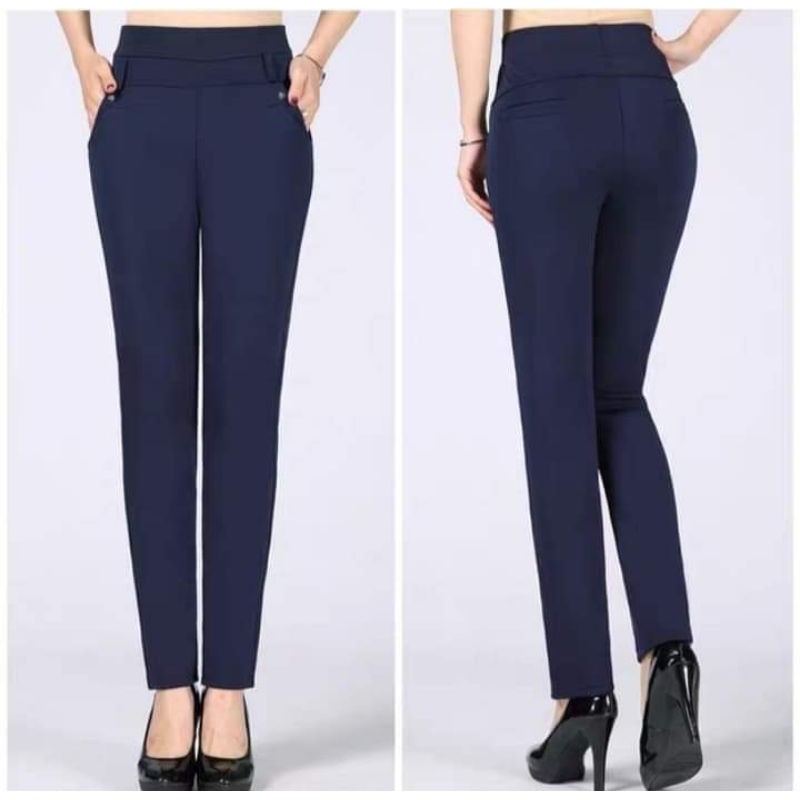 ⭐กางเกงทำงานเอวสูงผู้หญิง {สูง170 ขาลอย}ขายาว ผ้าหนานุ่ม เกรดเอ นาโนเกาหลี สาวอวบ(ไม่ใช่กางเกงสแล็ค)สะโพกใหญ่สุด48 - รูปที่ 3