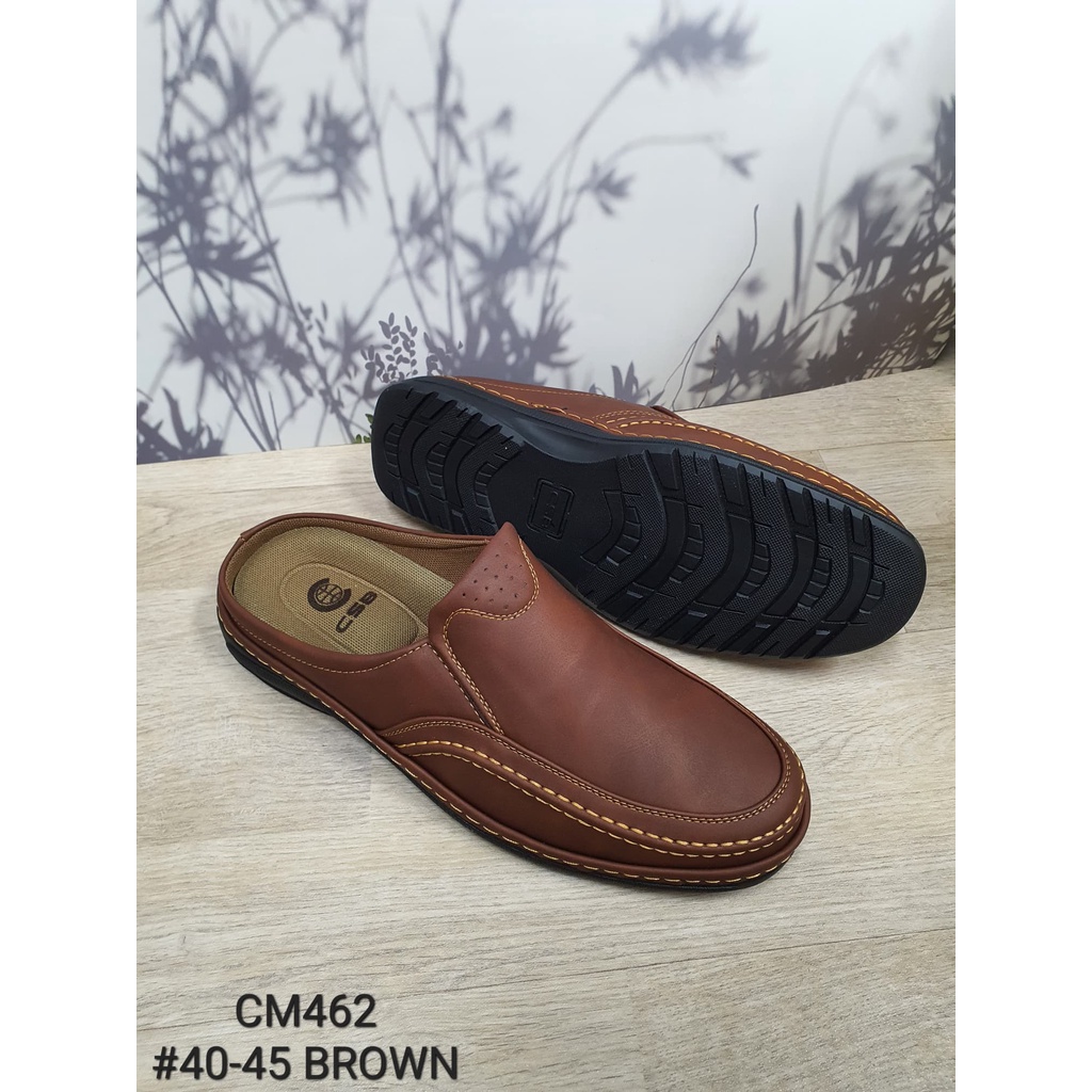 CM462รแงเท้าเปิดส้นหนังผู้ชายพื้นนุ่มๆไซส์40-45เท้าอวบ+1ไซส์