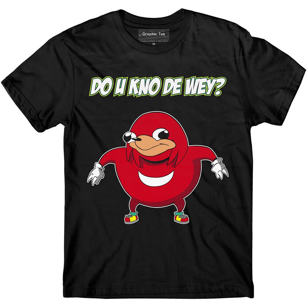 Vr Knuckles Ugandan Knuckles Sonic Meme ตลกผู้ชายเสื้อยืดแฟชั่นใหม่ผ้าฝ้าย 100% เสื้อผ้า