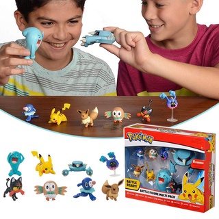 ฟิกเกอร์ Pokemon Battle Pikachu Eevee Wobbuffet ของเล่นสําหรับเด็ก 8 ชิ้น