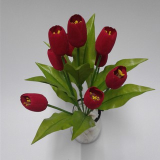 ดอกไม้ประดิษฐ์ทิวลิป x 9 ดอก ( Aftificial Flower Tulips 1 Bouquet including 9 heads )