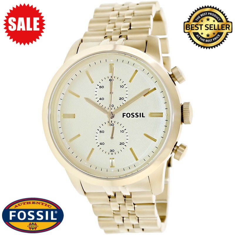 นาฬิกาข้อมือ Fossil Men's FS4856 Townsman Goldtone Chronograph Watch