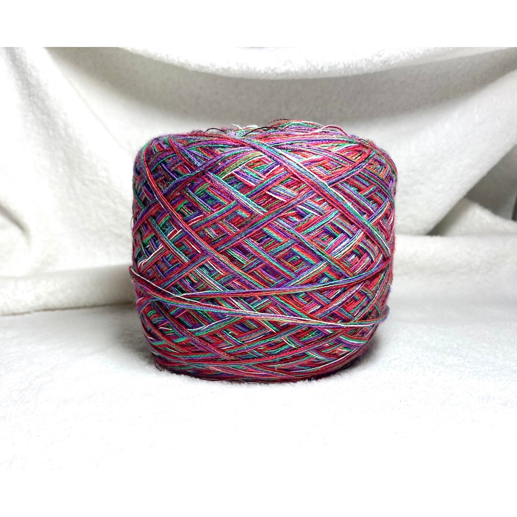 ไหมพรม ฝ้ายกรอรวม สีเหลือบ 100 กรัม crochet yarn