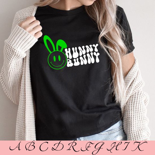 เสื้อยืดภาพ HUNY BUNY- W2T715 - HoCha89 4C Cotton พร้อมสายคอปก สินค้าคุณภาพสูง (ภาพจริง)