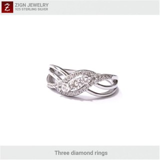 ZignJewelry แหวนเพชร แหวนเงินแท้ 925 รุ่นRS0027