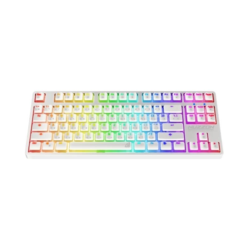 KEYBOARD (คีย์บอร์ดไร้สาย) SIGNO KB-751 NUZZON (มี2สี BLACK|WHITE) (มี2ปุ่ม BLUE/RED SWITCH) RGB LED ประกัน 2ปี