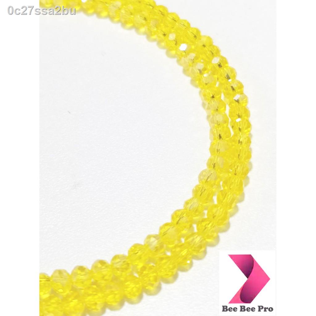 ✈❇BBP199 - สร้อยคริสตัลสีเหลือง 23 นิ้ว 1 ห่วง สร้อยคอห้อยพระ สร้อยคอผู้หญิง