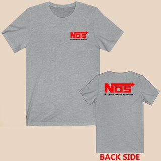 [S-5XL]เสื้อยืด พิมพ์ลายโลโก้ Nos Racing Nitrous Oxide Systems สีเทา สําหรับผู้ชาย