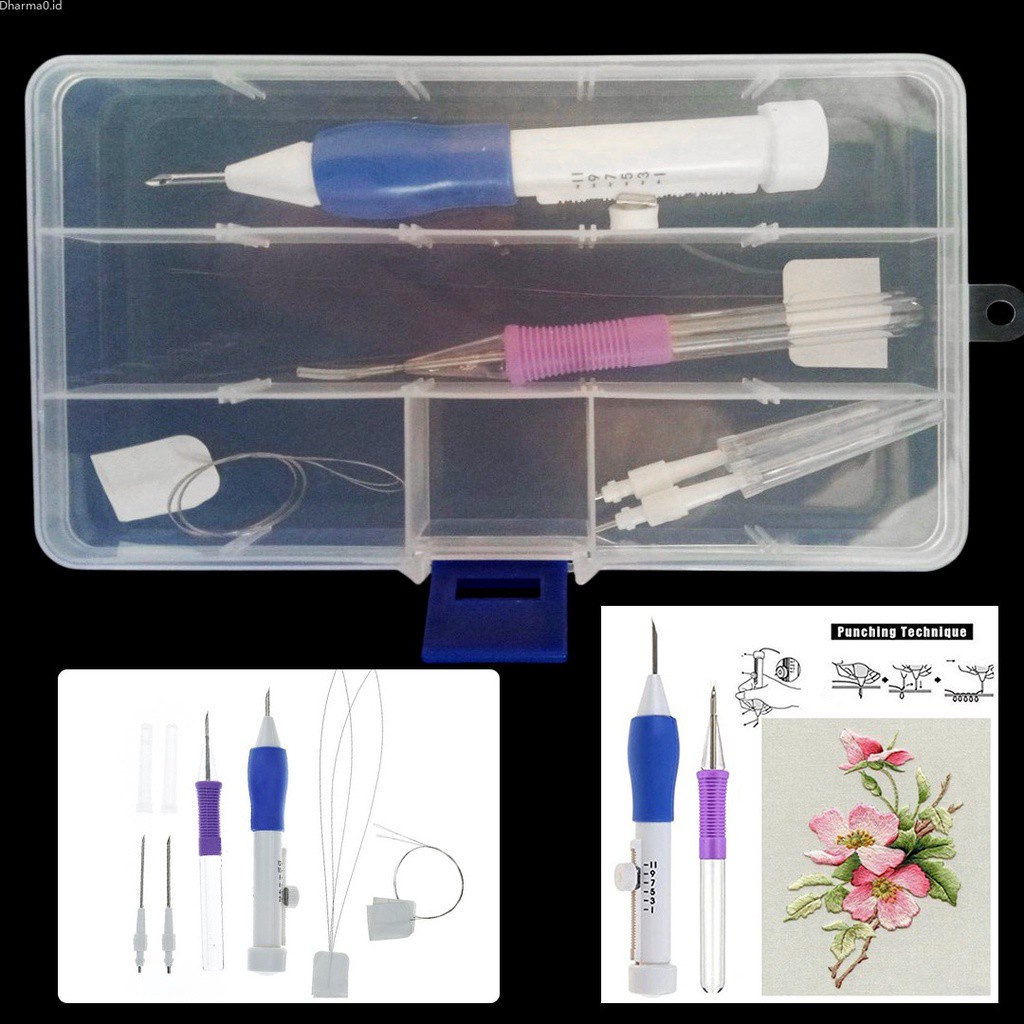 Dharma New DIY Magic Embroidery Pen Set Punch Needle Stitching Knitting ...
