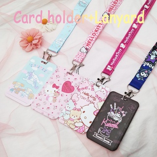 สายคล้องโทรศัพท์ ลาย Hello Kitty พร้อมป้าย ID สายคล้องคอ ทนทาน ซักทําความสะอาดได้ อุปกรณ์เสริม สําหรับเคสใส่บัตรประจําตัวประชาชน