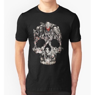 เสื้อยืดคอกลมcrew neckThe Walking Dead Skull เสื้อยืด twd แขนสั้นกีฬาขนาดใหญ่เสื้อยืดผู้ชายคลาสสิกของขวัญวันเกิดS-4XL