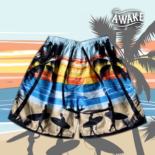 AWAKE SHOP กางเกงขาสั้น เอวยืด พิมพ์ลาย AW0065