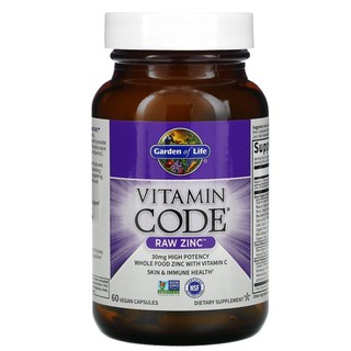 ✅Pre order⚡️ Garden of Life, Vitamin Code, RAW Zinc, 60 Vegan Capsules